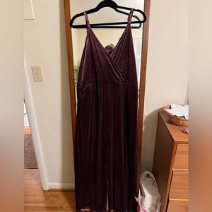 Wild Fable dark purple velvet jumpsuit